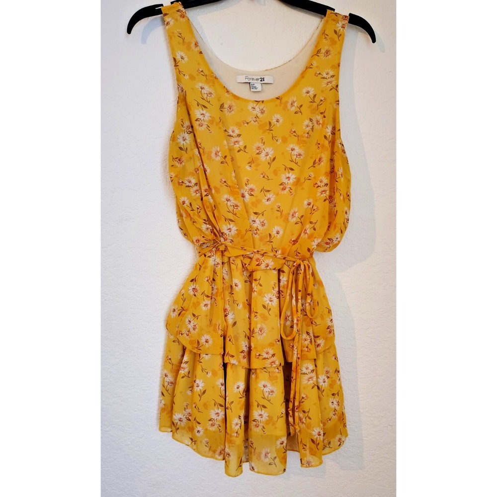 Forever 21 Yellow Floral Dress Size S